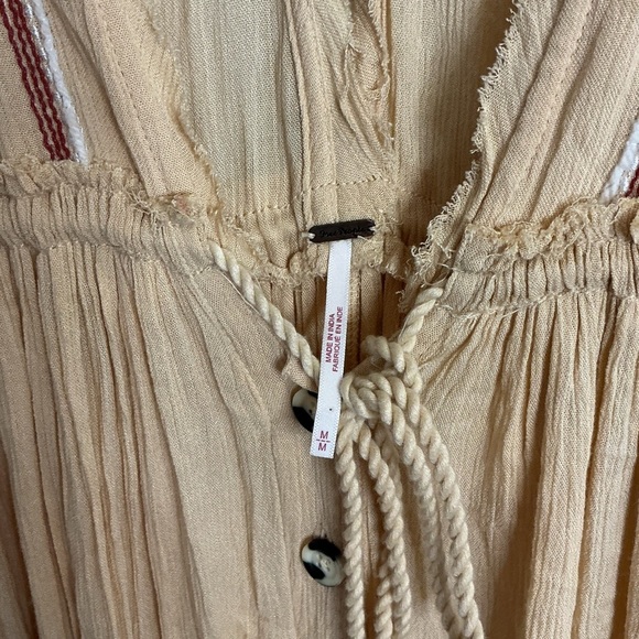 Free People Natural Will Wait for You Midi Dress size medium yellow - Picture 6 of 7